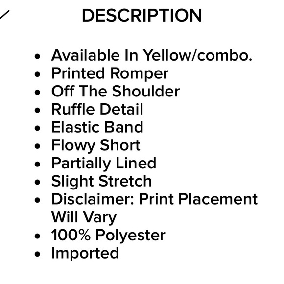 Yellow Floral Romper - Picture 2 of 6